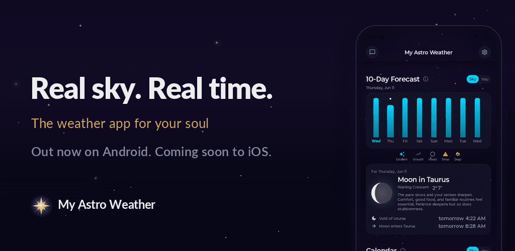 My Astro Weather: astrology that reads like a weather app. Out now on Google Play.