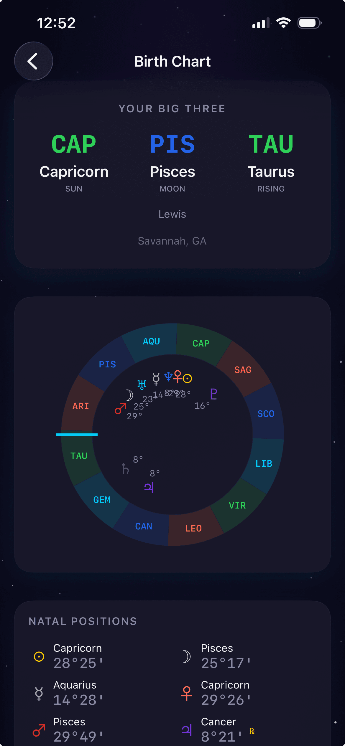 Your chart. Your sky. Personal.